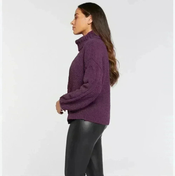 Seven7 CHENILLE SWEATER BLACKBERRY WINE - Picture 2 of 4